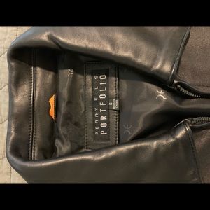 Perry Ellis Portfolio - Black Leather Jacket, NWOT